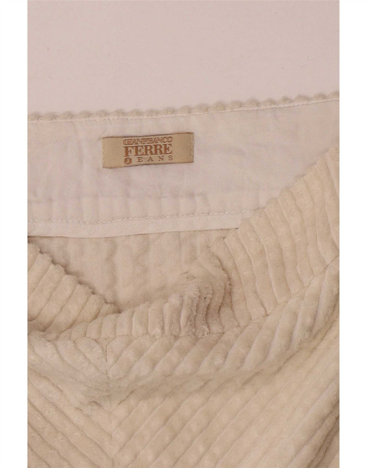 Gianfranco Ferre Womens Corduroy Skirt W30 Medium Off White