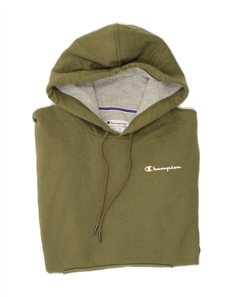 CHAMPION Mens Hoodie Jumper Small Khaki Cotton | Vintage Champion | Thrift | Second-Hand Champion | Used Clothing | Messina Hembry 