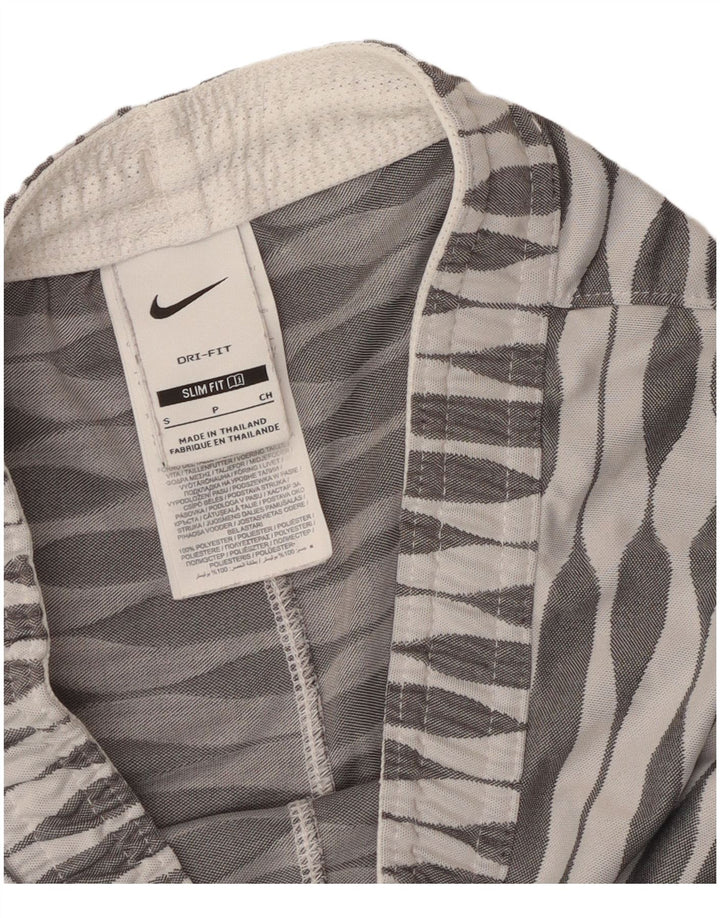 Nike Mens Dri Fit Slim Fit Sport Shorts Small  Grey Geometric Polyester