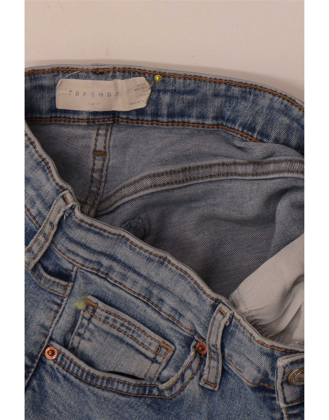 Topshop Womens Distressed Skinny Jeans W24 L25 Blue