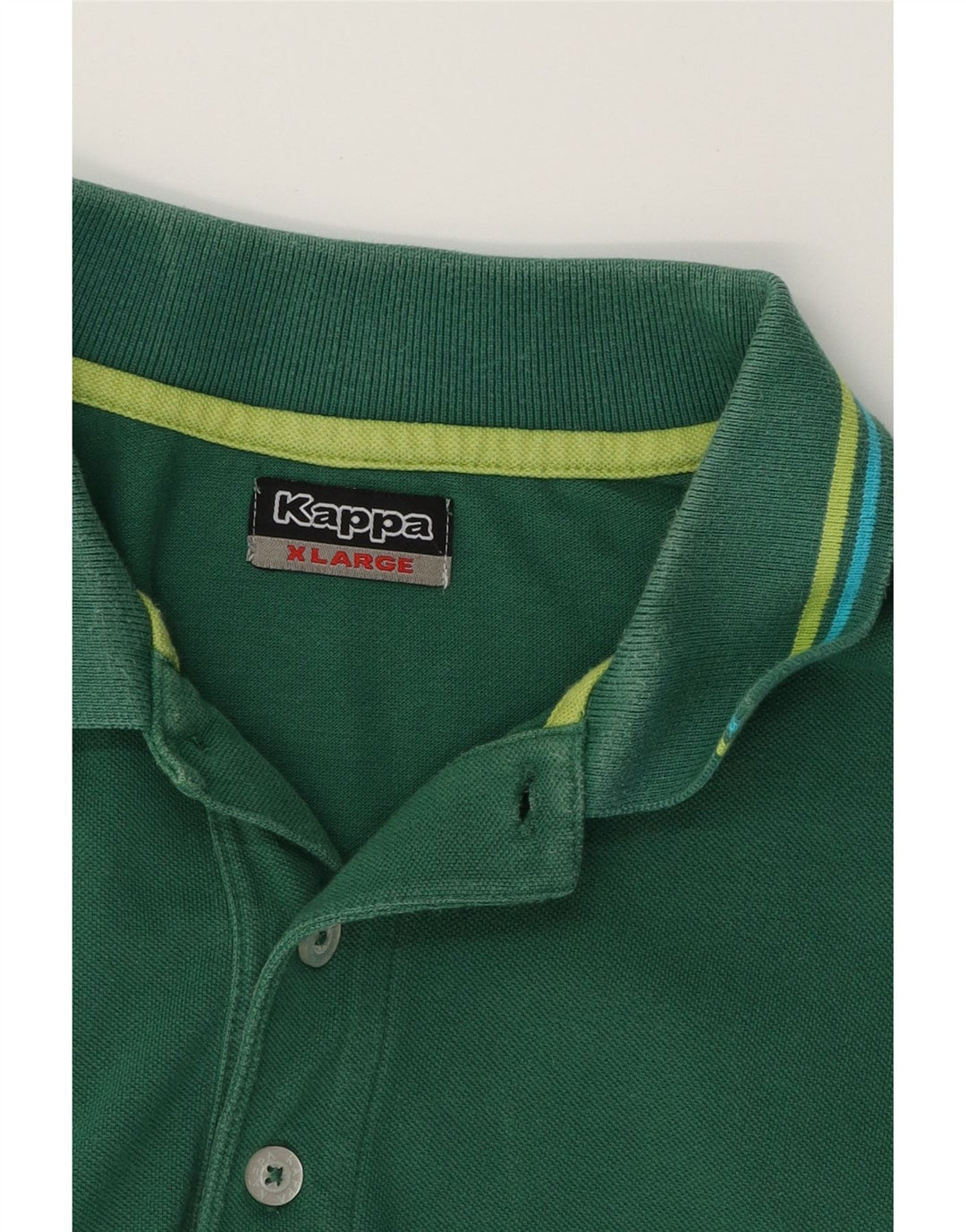 KAPPA Mens Polo Shirt XL Green Cotton Vintage Kappa and Second-Hand Kappa from Messina Hembry 