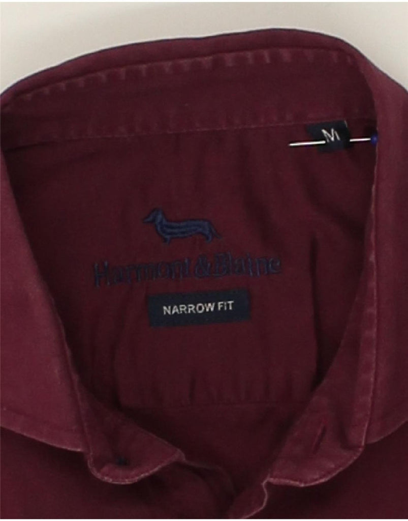 HARMONT & BLAINE Mens Narrow Fit Shirt Medium Burgundy Cotton | Vintage Harmont & Blaine | Thrift | Second-Hand Harmont & Blaine | Used Clothing | Messina Hembry 