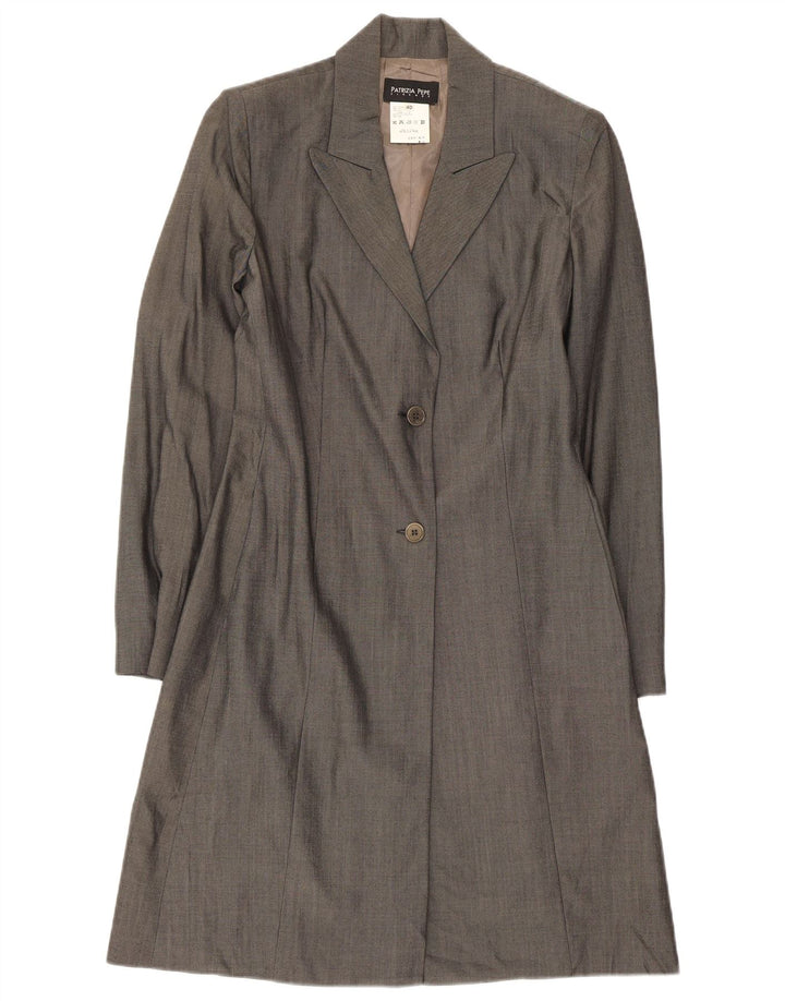 PATRIZIA PEPE Womens Overcoat IT 40 Small Grey Viscose