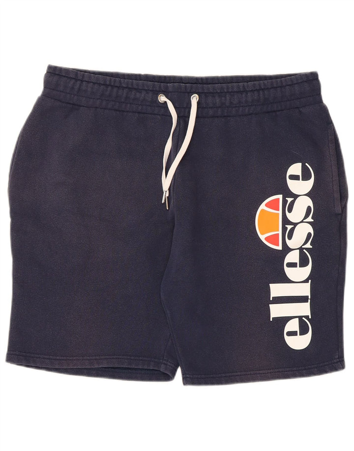 Ellesse Mens Graphic Sport Shorts Large Navy Blue Cotton