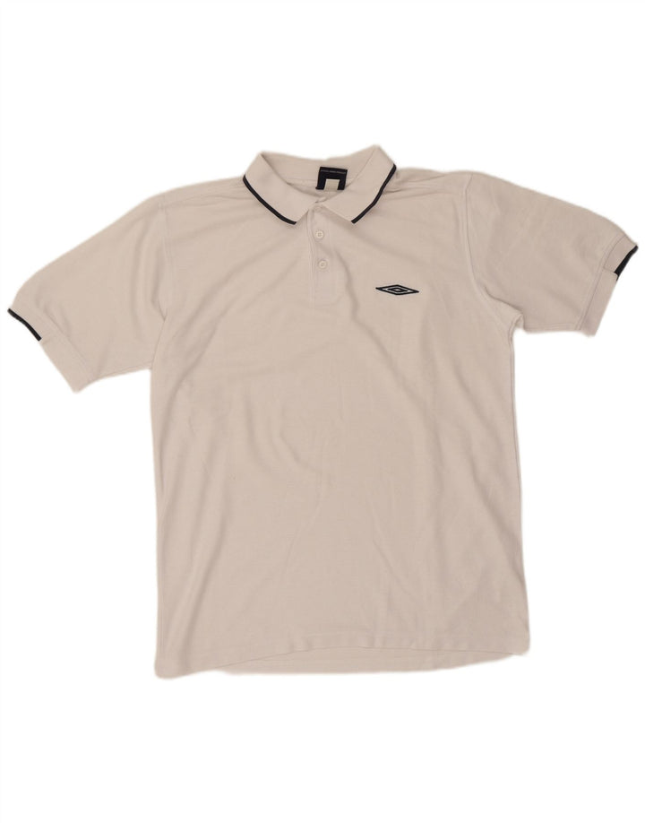 Umbro Mens Polo Shirt Medium White Polyester