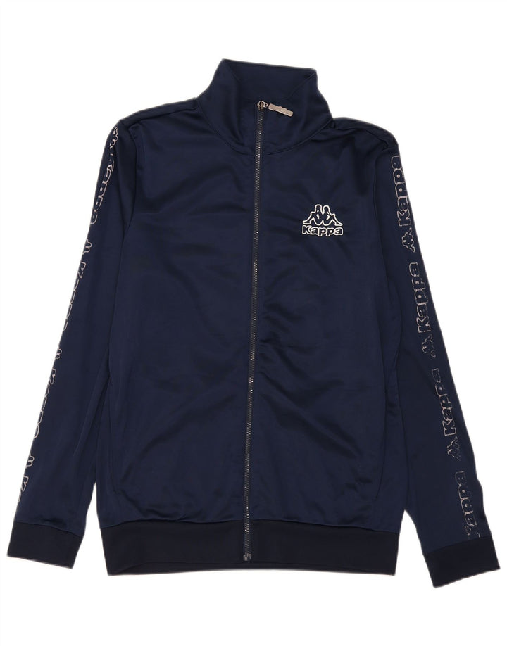 Kappa Mens Graphic Tracksuit Top Jacket Medium Navy Blue Polyester