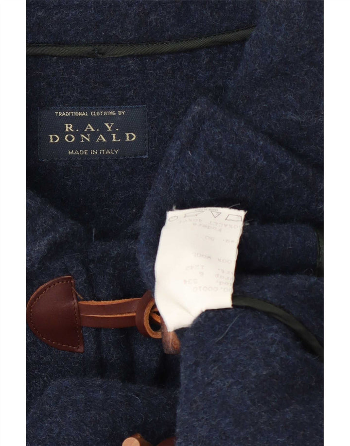 Vintage Mens Duffle Coat IT 50 Large Navy Blue Wool