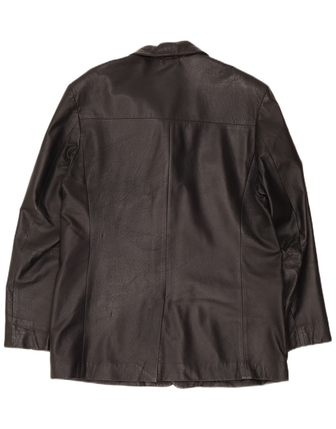 Vintage Mens Leather 2 Button Blazer Jacket UK 36 Small Black Classic
