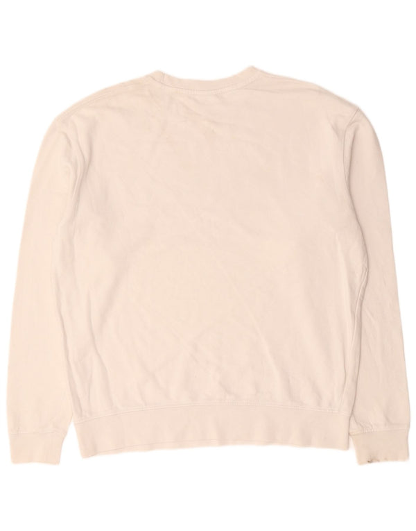 Zara Mens Sweatshirt Jumper Large White Colourblock Cotton
