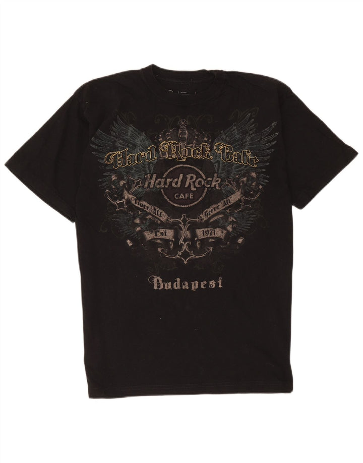 Hard Rock Cafe Mens Budapest Graphic T-Shirt Top Medium Black Cotton