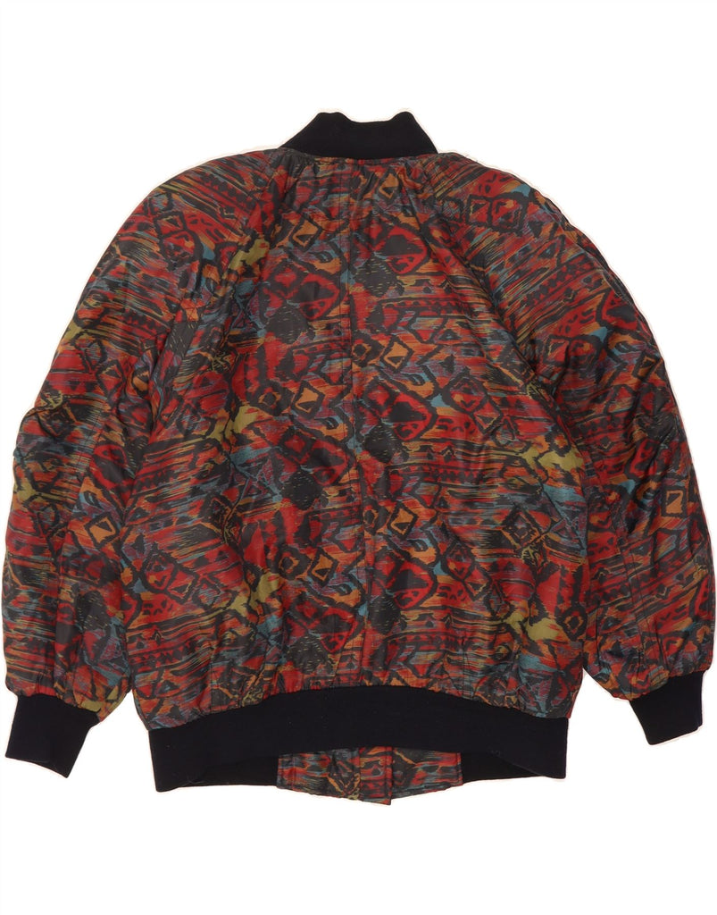 VINTAGE Mens Abstract Pattern Bomber Jacket UK 40 Large Multicoloured Vintage Vintage and Second-Hand Vintage from Messina Hembry 