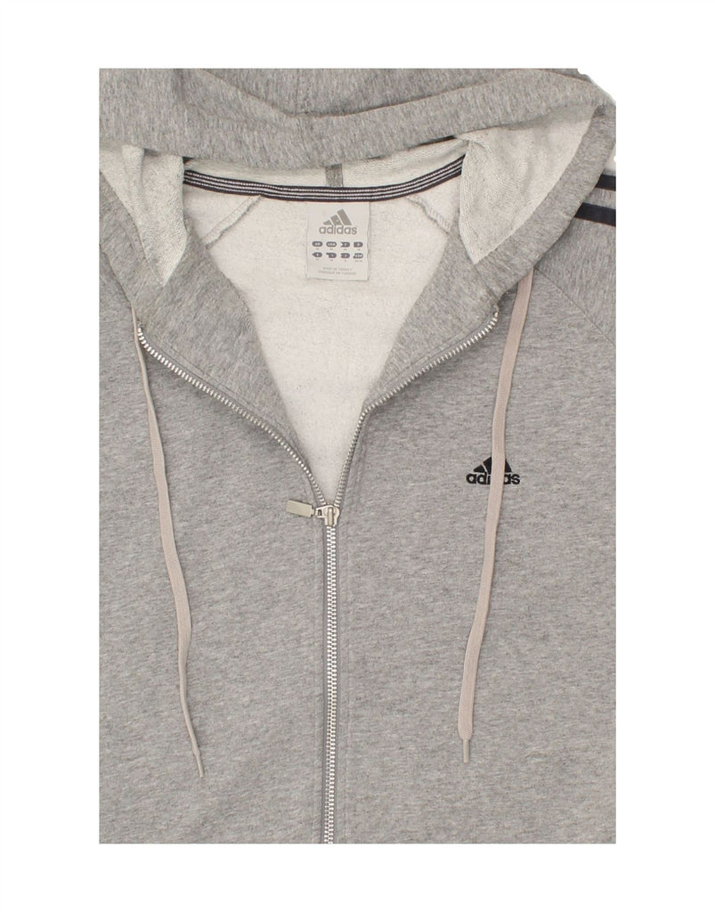 ADIDAS Mens Zip Hoodie Sweater Medium Grey Cotton | Vintage Adidas | Thrift | Second-Hand Adidas | Used Clothing | Messina Hembry 