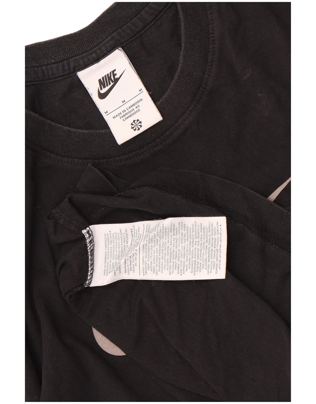 Nike Mens Graphic T-Shirt Top Medium Black Colourblock Cotton