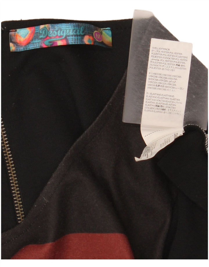 Desigual Womens Basic Dress UK 12 Medium Black Geometric Polyester