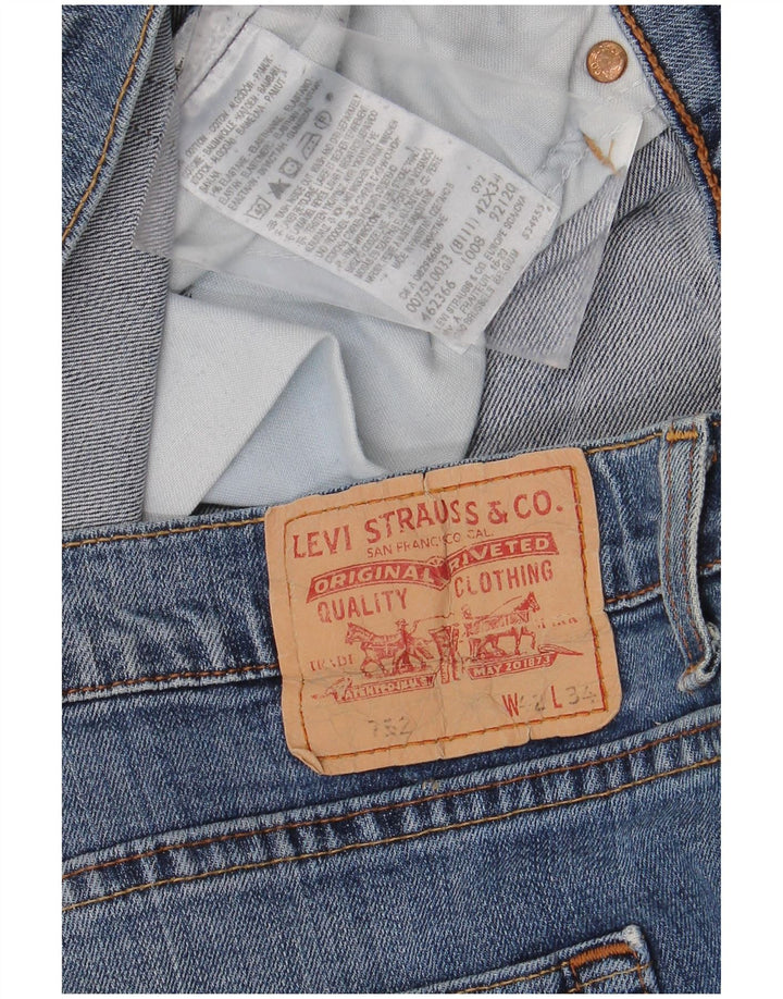 Levi's Mens 752 Straight Jeans W42 L34 Blue Cotton