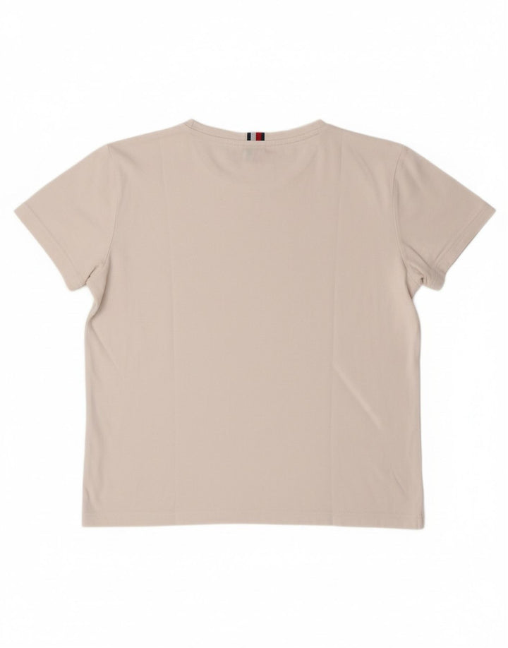 TOMMY HILFIGER Womens T-Shirt Top UK 14 Medium White Cotton