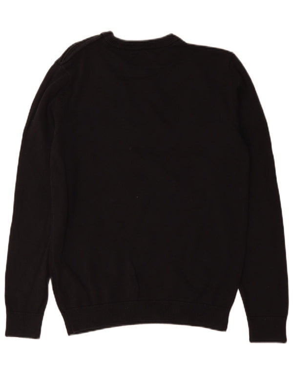 Guess Boys Crew Neck Jumper Sweater 12-13 Years XS Black Colourblock