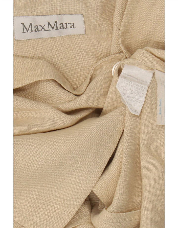Max Mara Womens 1 Button Blazer Jacket UK 16 Large Beige