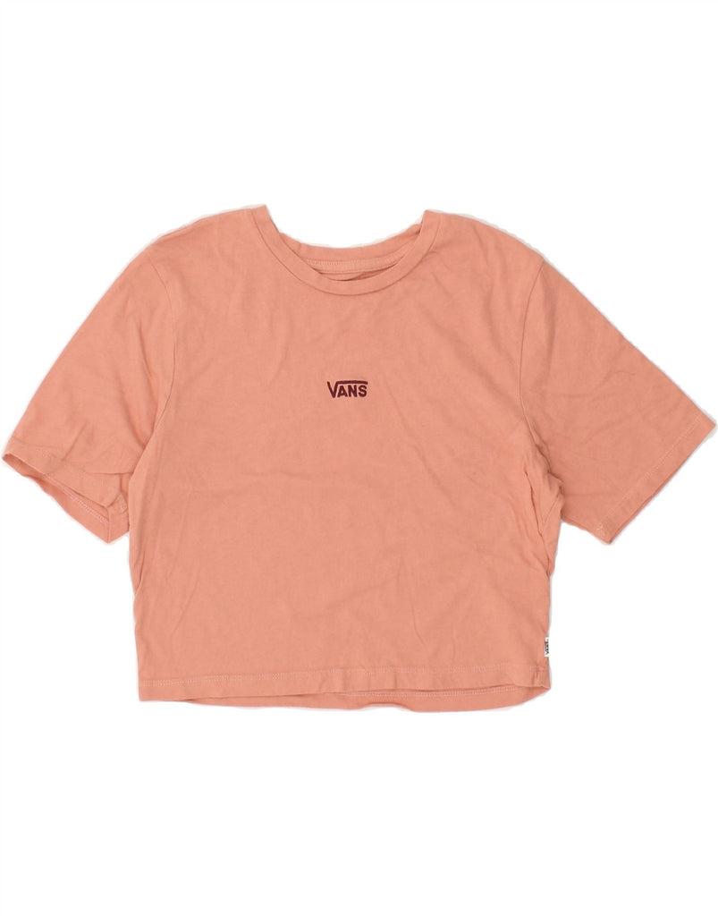 VANS Womens Crop T-Shirt Top UK 10 Small Pink Cotton | Vintage Vans | Thrift | Second-Hand Vans | Used Clothing | Messina Hembry 