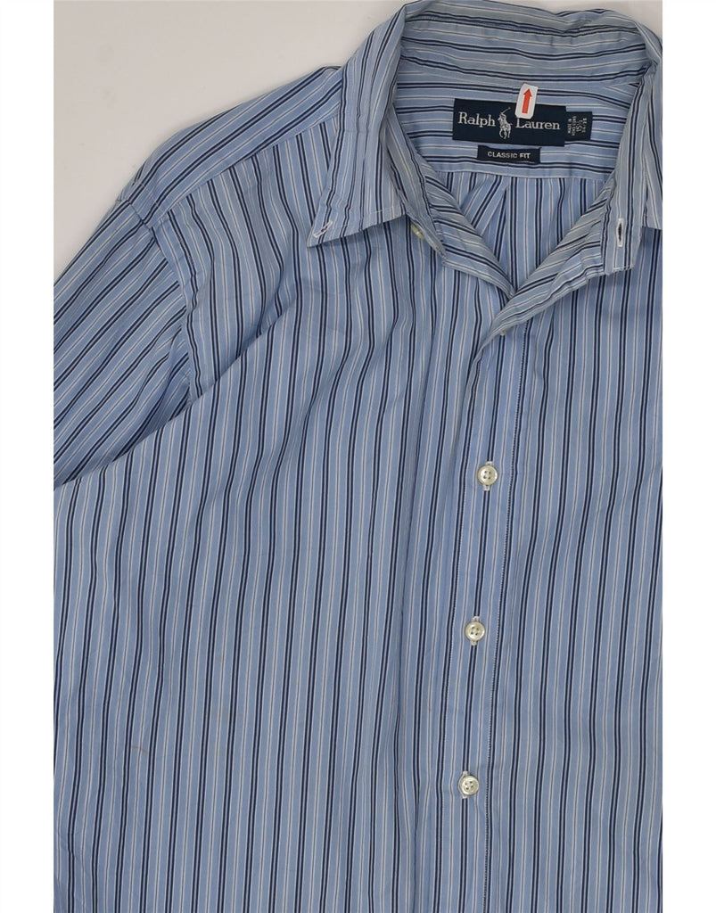 RALPH LAUREN Mens Classic Fit Shirt Size 15 1/2 Medium Blue Pinstripe | Vintage Ralph Lauren | Thrift | Second-Hand Ralph Lauren | Used Clothing | Messina Hembry 