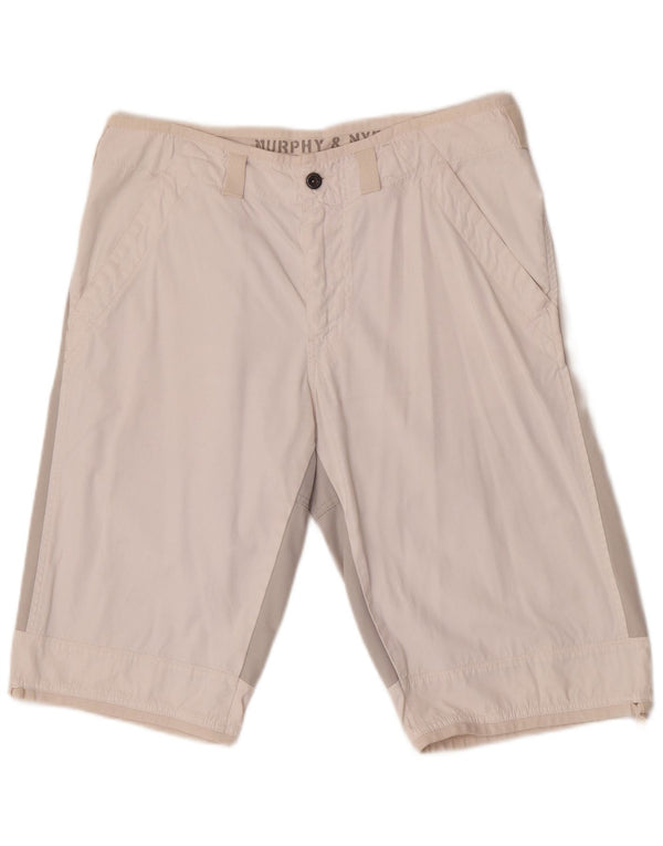 Murphy & Nye Mens Sailmakers Chino Shorts W34 Large White Colourblock