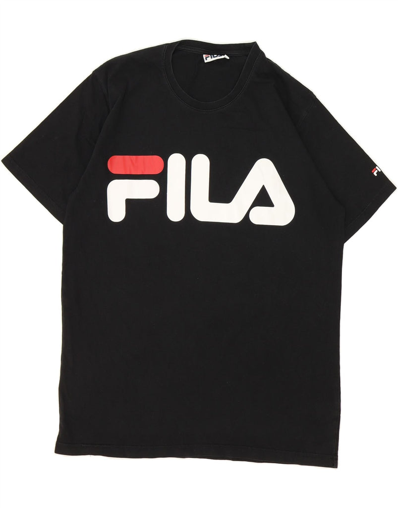 FILA Mens Graphic T-Shirt Top Large Black Cotton Vintage Fila and Second-Hand Fila from Messina Hembry 