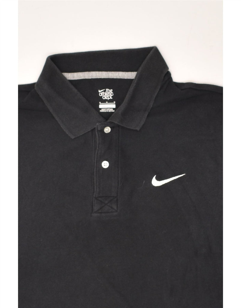 NIKE Mens Polo Shirt Medium Black Cotton | Vintage Nike | Thrift | Second-Hand Nike | Used Clothing | Messina Hembry 