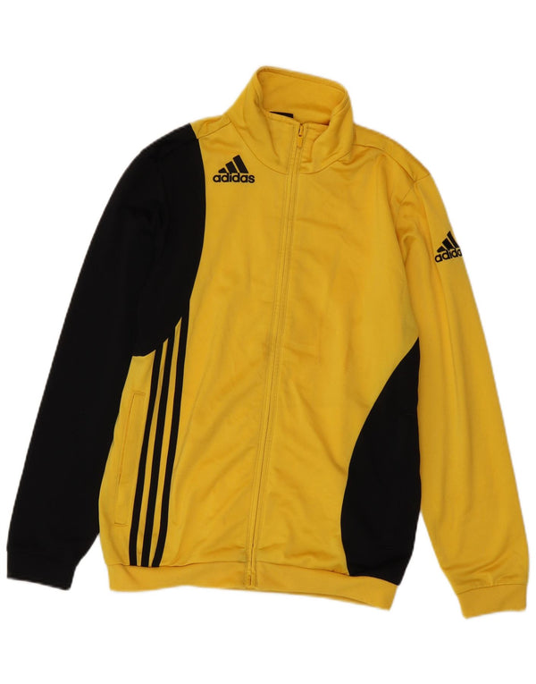 Adidas Boys Graphic Tracksuit Top Jacket 13-14 Years Yellow Colourblock