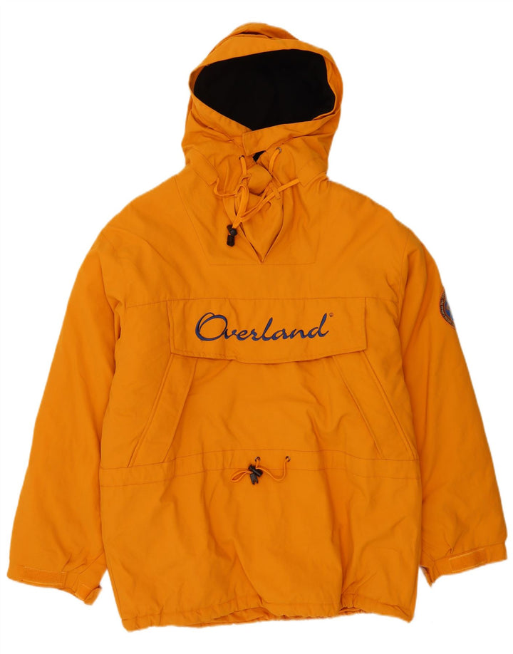 Overland Mens Hooded Anorak Ski Jacket UK 38 Medium Orange Polyester