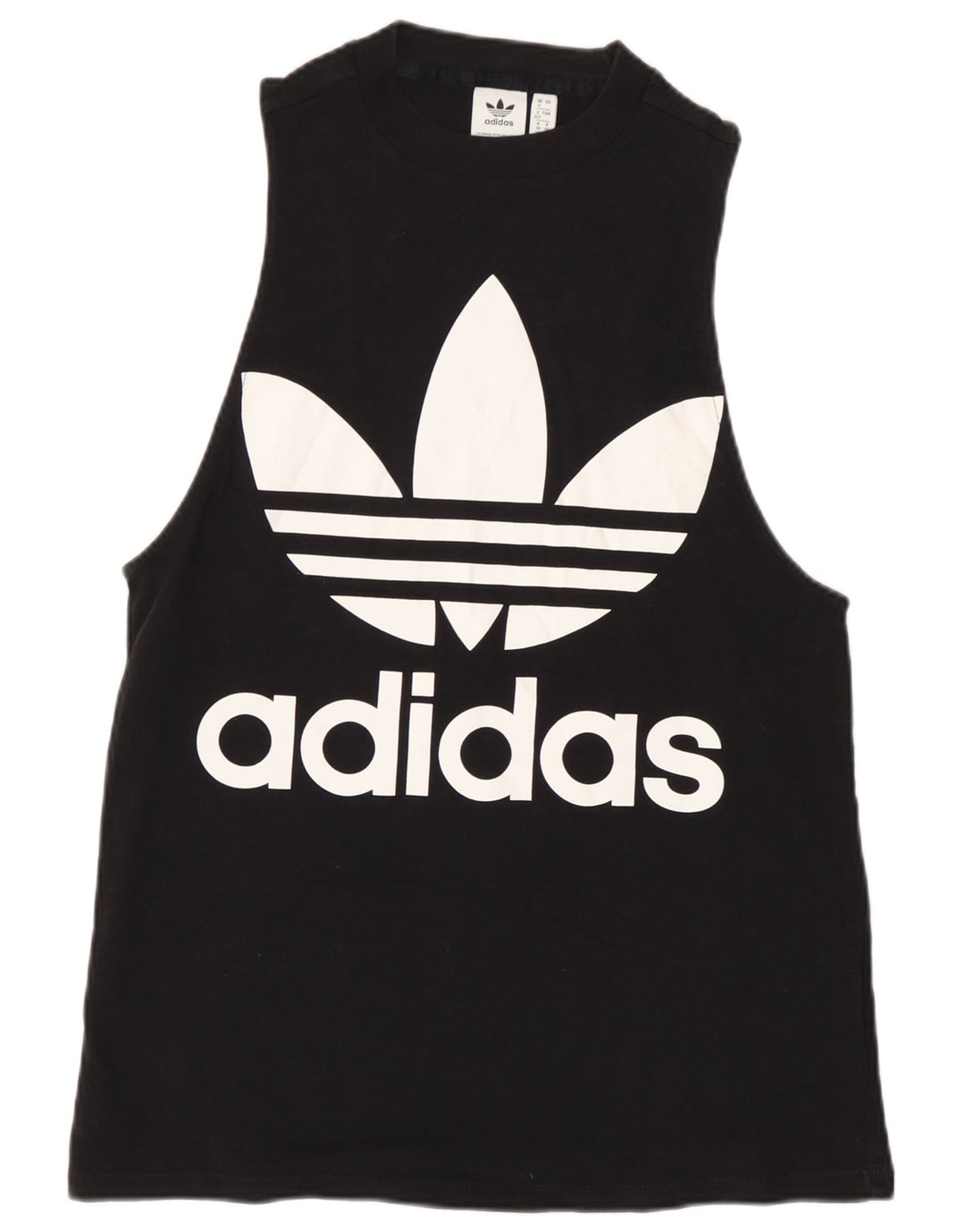 Adidas Womens Graphic Vest Top UK 12 Medium  Black Cotton