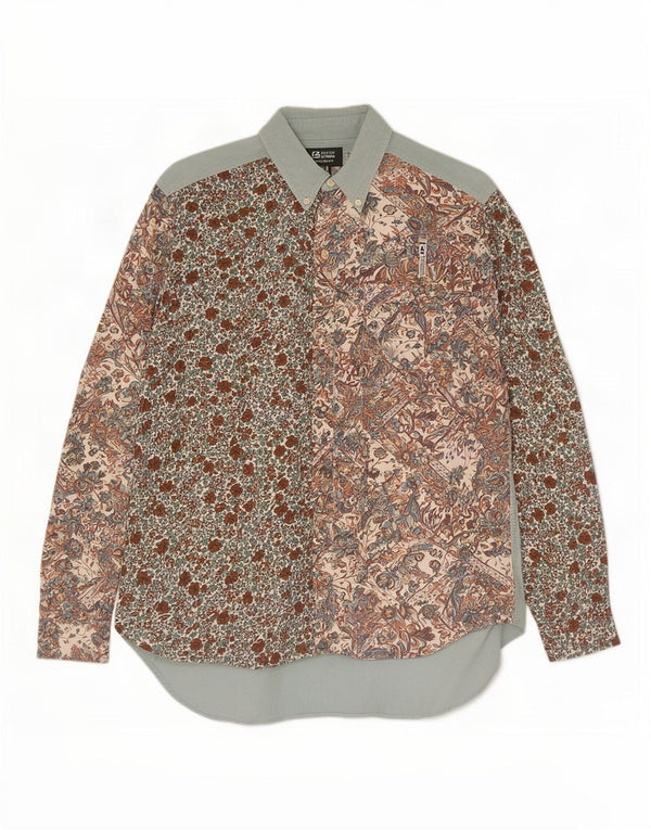 Verte Vallee Mens Corduroy Shirt Medium Multicoloured Floral