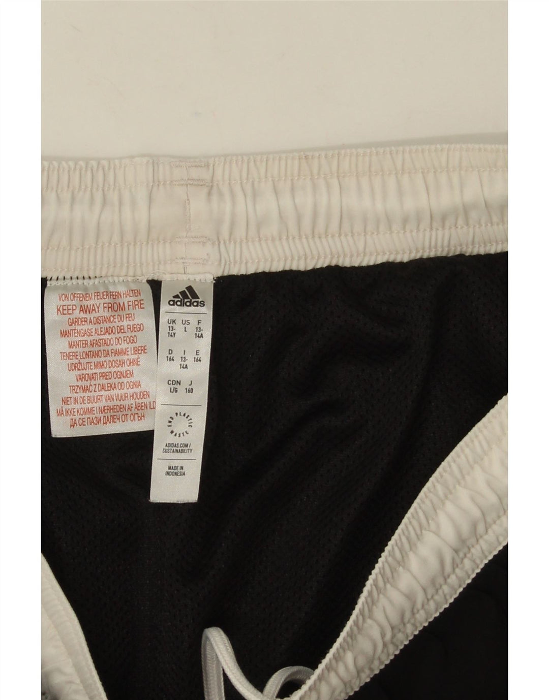 Adidas Boys Sport Shorts 13-14 Years  Black Colourblock Polyester