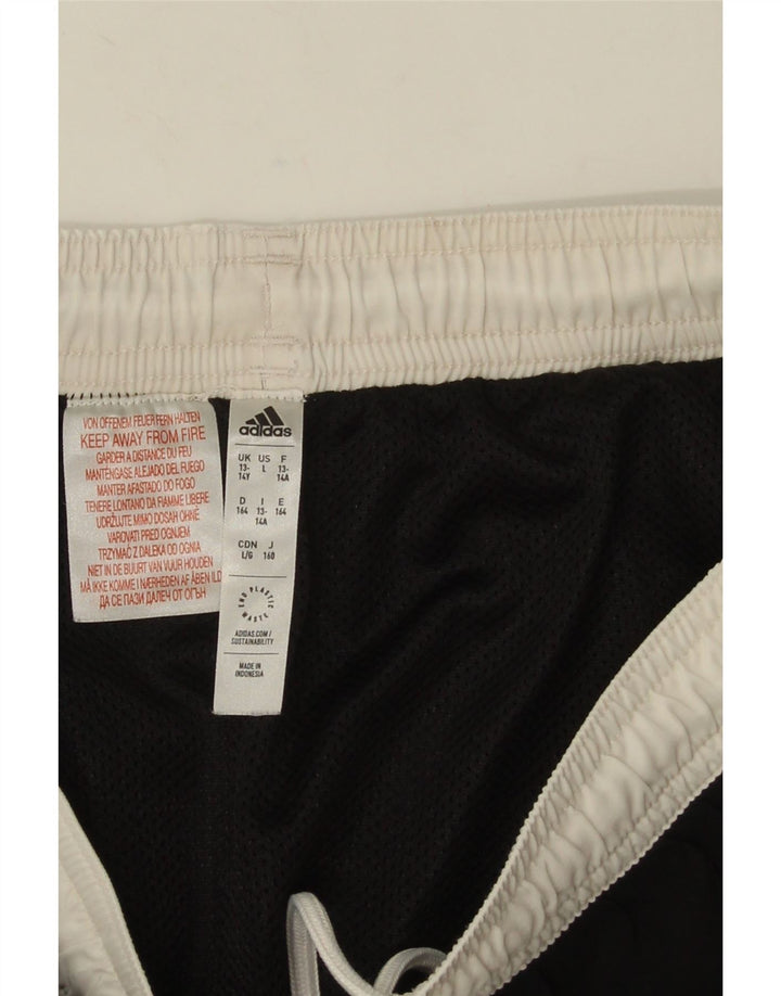 Adidas Boys Sport Shorts 13-14 Years  Black Colourblock Polyester
