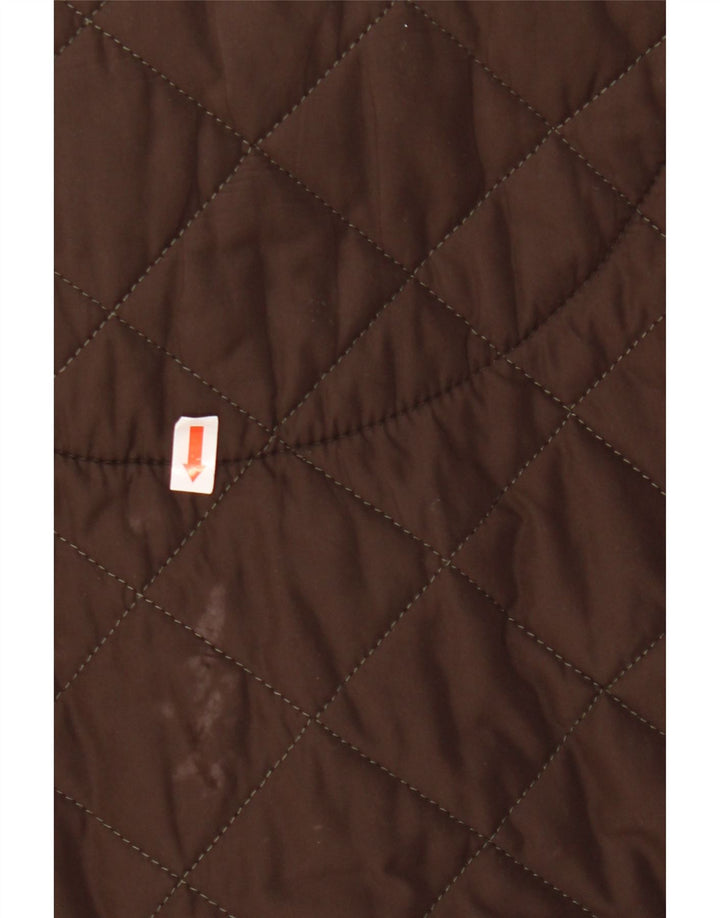 BARBOUR Mens Quilted Jacket UK 40 Large Brown Polyester