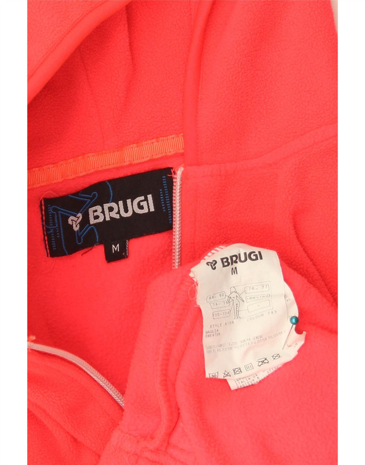 BRUGI Womens Hooded Fleece Jacket UK 14 Medium Red Paisley Polyester