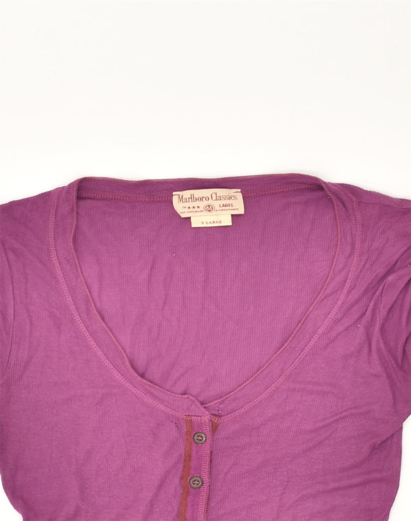 MARLBORO CLASSICS Womens T-Shirt Top UK 18 XL Purple Viscose | Vintage Marlboro Classics | Thrift | Second-Hand Marlboro Classics | Used Clothing | Messina Hembry 