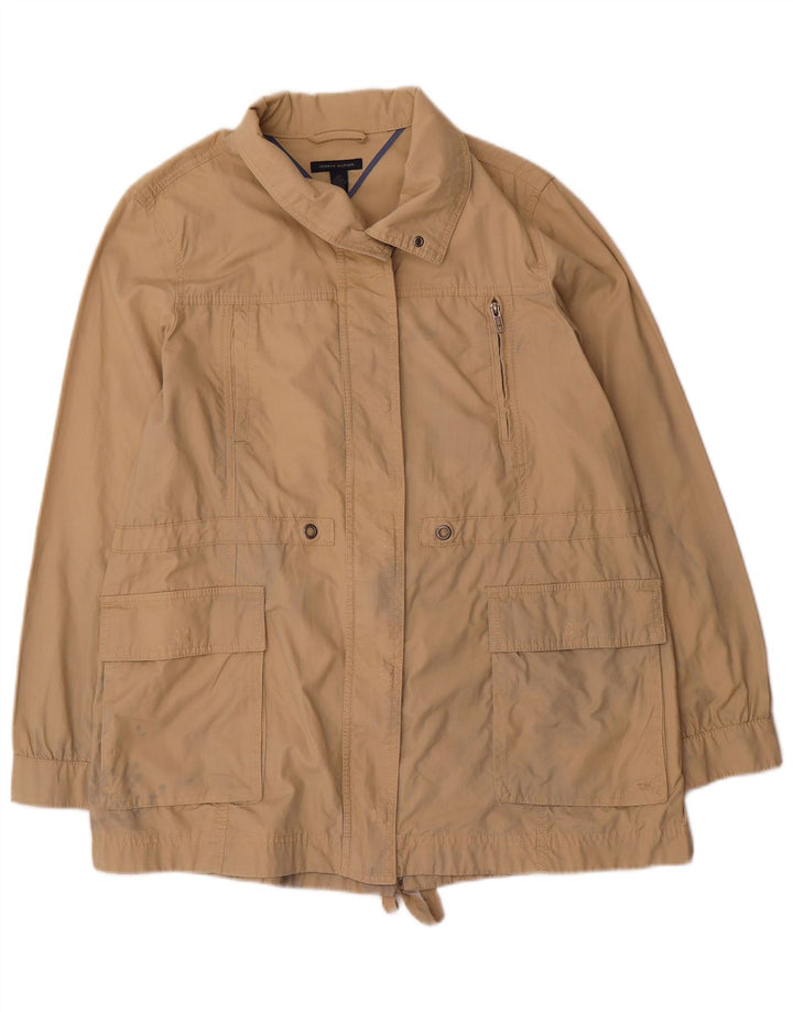 Tommy Hilfiger Womens Utility Jacket UK 16 Large Beige Cotton