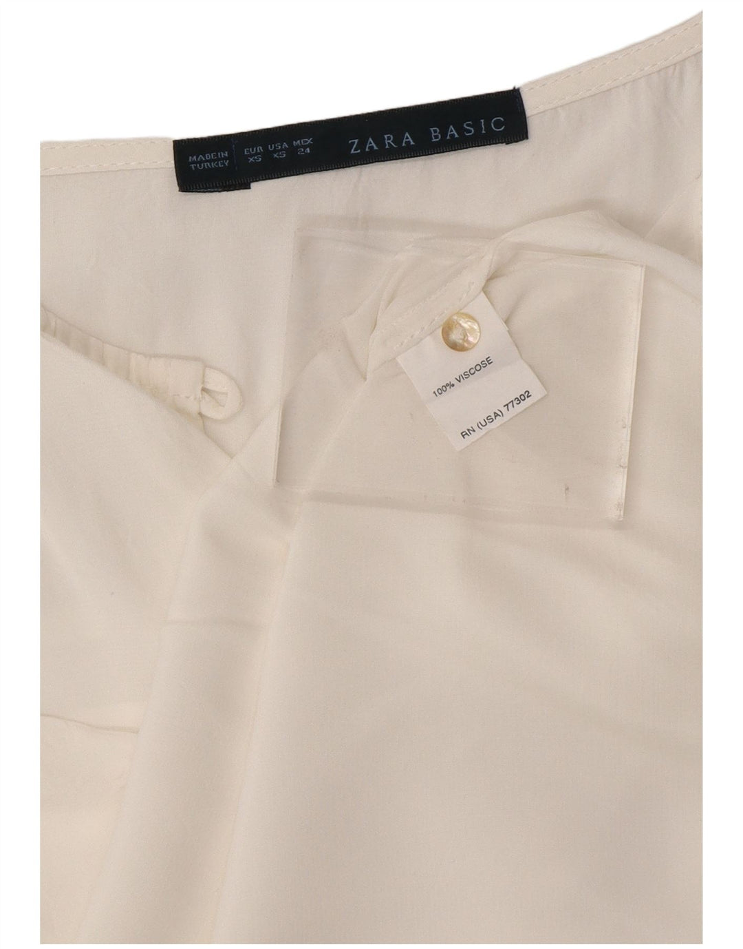 ZARA Womens Blouse Top UK 6 XS White Viscose