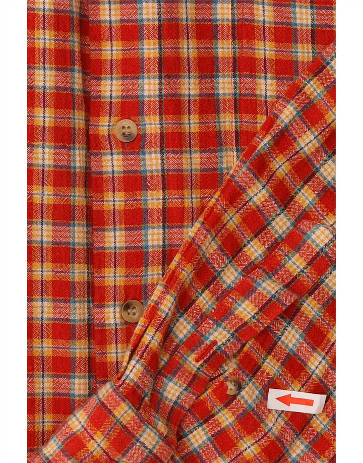 Pierre Cardin Mens Flannel Shirt Medium Red Plaid