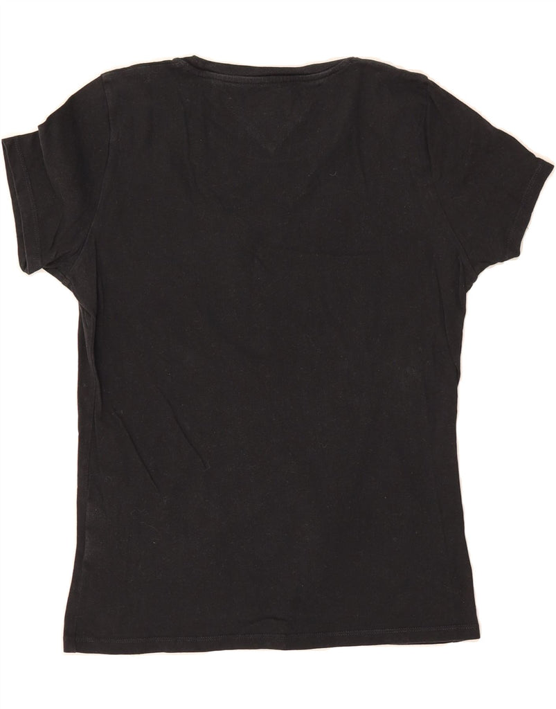 TOMMY HILFIGER Mens Graphic T-Shirt Top UK 6 XS Black Cotton Vintage Tommy Hilfiger and Second-Hand Tommy Hilfiger from Messina Hembry 