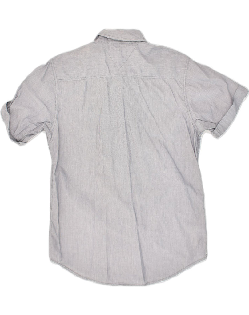 TOMMY HILFIGER Mens Short Sleeve Shirt Medium Grey Pinstripe Cotton | Vintage Tommy Hilfiger | Thrift | Second-Hand Tommy Hilfiger | Used Clothing | Messina Hembry 