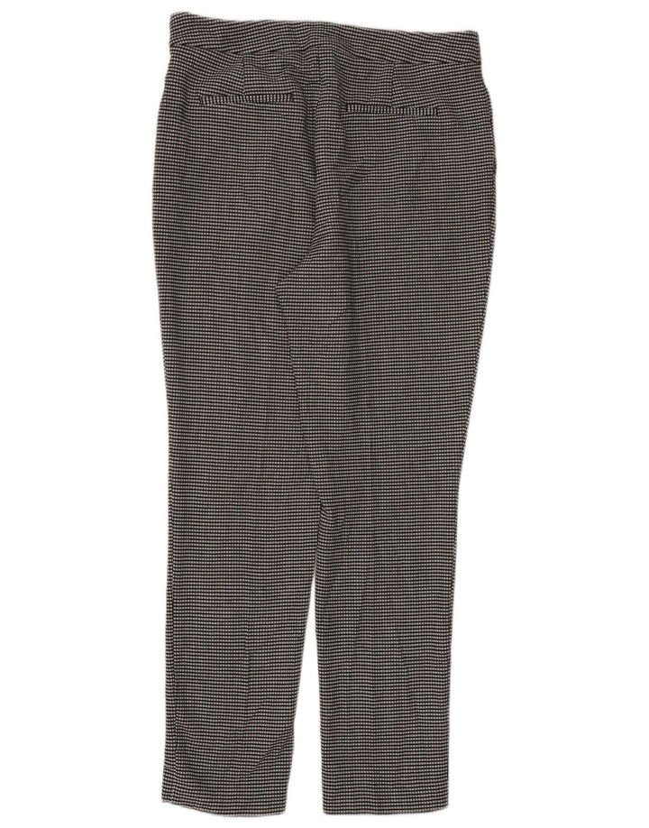 Marks & Spencer Womens Chino Trousers UK 12 Medium W32 L29 Black Check