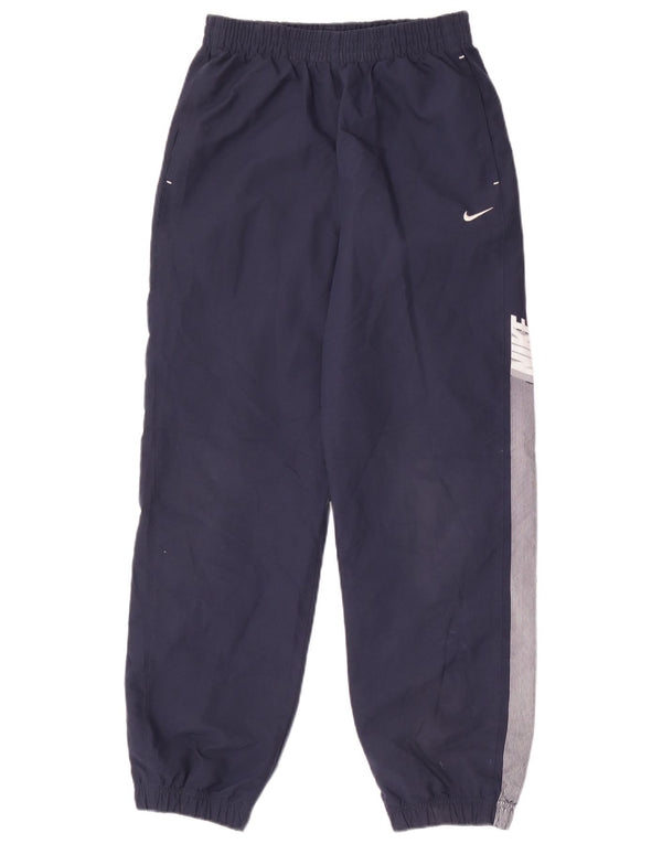 Nike Boys Tracksuit Trousers Joggers 13-14 Years XL Navy Blue Colourblock