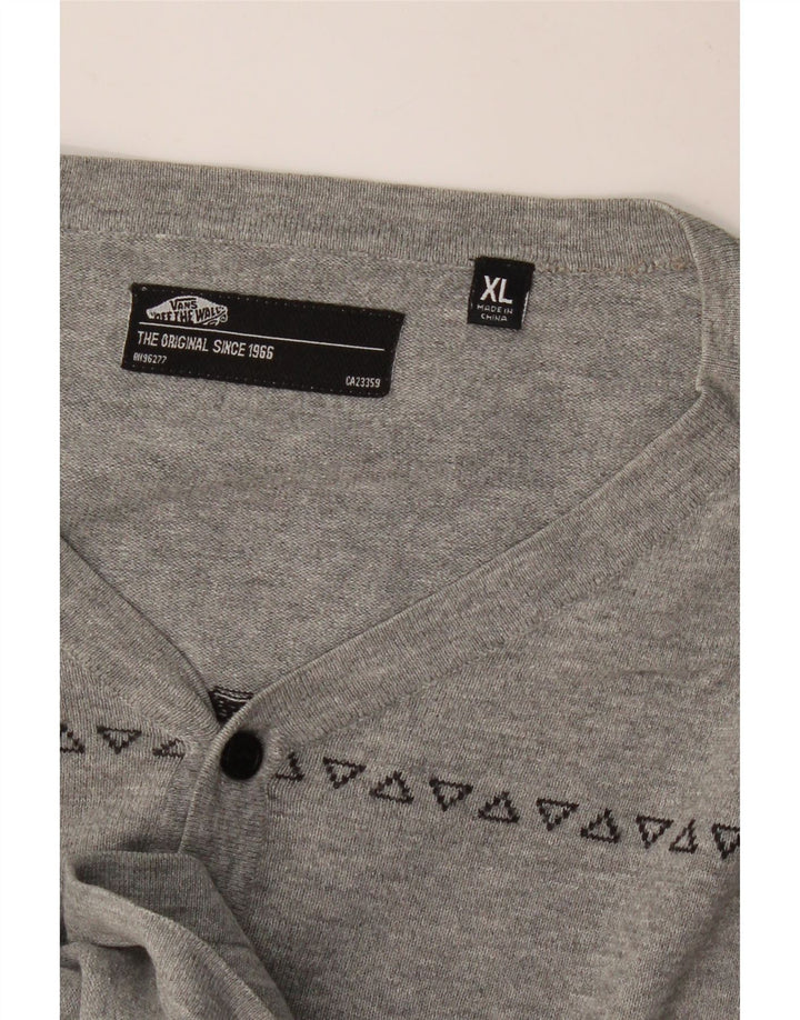 VANS Mens Top Long Sleeve XL Grey Geometric