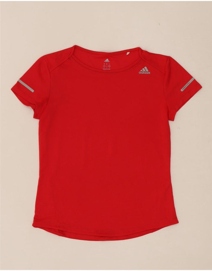 ADIDAS Womens Climalite T-Shirt Top UK 8/10 Small Red Vintage Adidas and Second-Hand Adidas from Messina Hembry 