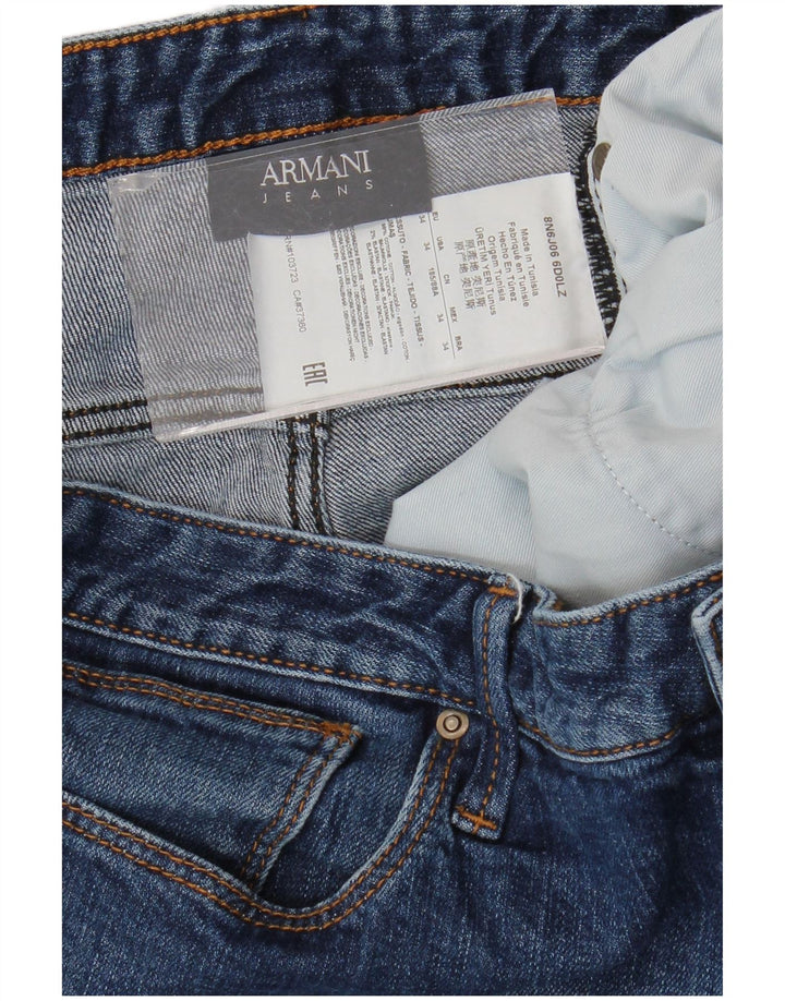 ARMANI Womens Slim Jeans W34 L29 Blue Cotton