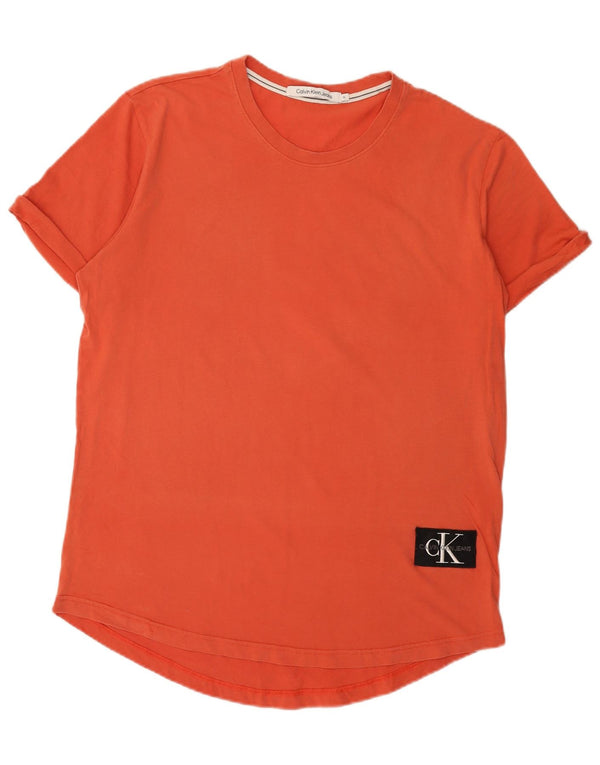 Calvin Klein Jeans Mens T-Shirt Top XL Orange