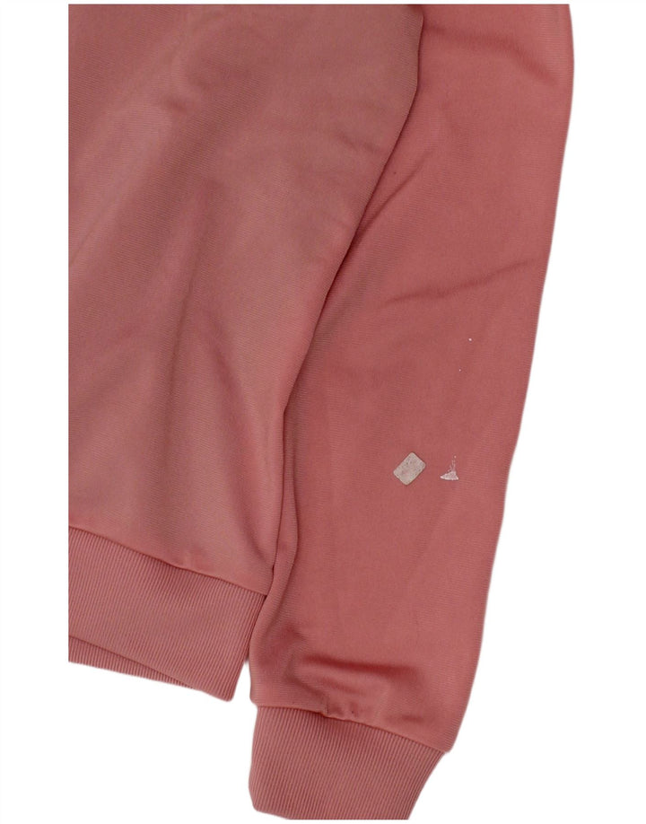 Adidas Girls Tracksuit Top Jacket 9-10 Years Pink Colourblock Polyester