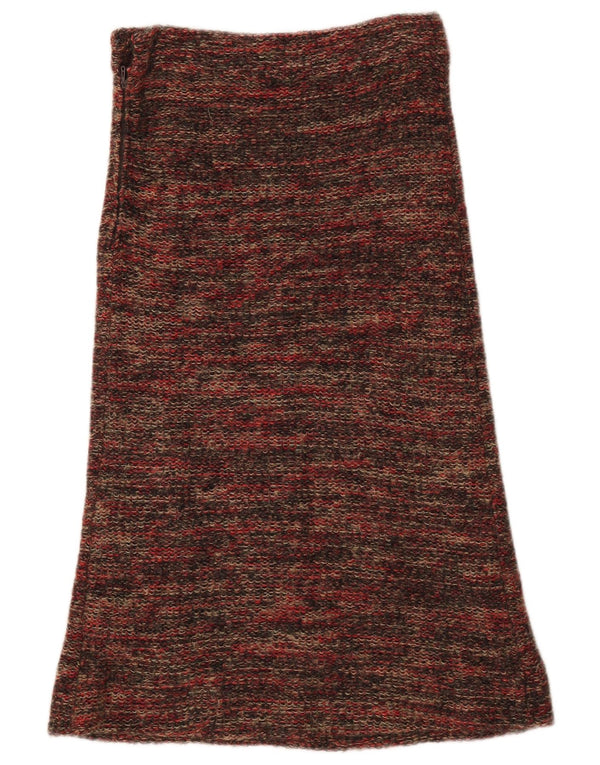Vintage Womens Knit A-Line Skirt W27 Small Multicoloured Flecked Wool