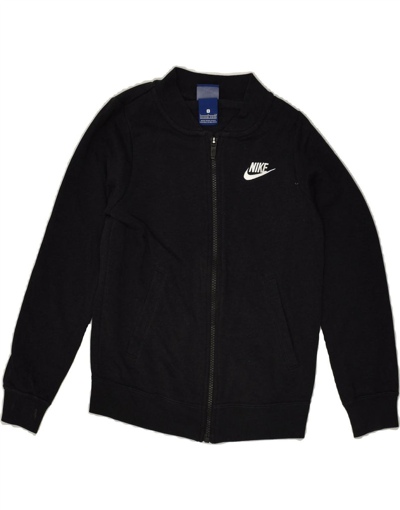 NIKE Boys Tracksuit Top Jacket 8-9 Years Small Black Cotton | Vintage Nike | Thrift | Second-Hand Nike | Used Clothing | Messina Hembry 